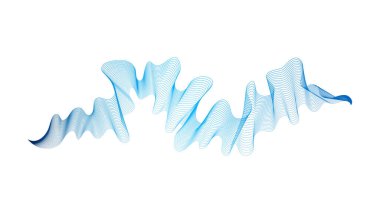 Beyaz zemin üzerinde mavi dalga gradyan çizgileri olan soyut arkaplan. Modern teknoloji arka planı, dalga tasarımı. Vektör illüstrasyonu