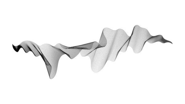 Абстрактный Фон Монохромными Волновыми Градиентными Линиями Белом Фоне Современные Технологии — стоковый вектор