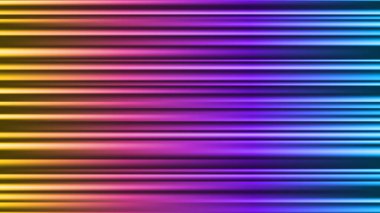 Renkli yatay ışınları olan soyut bir arkaplan. Lazer ışını ve aydınlatma efektleri karanlık arka planda. Neon çizgileri ile hızlı hareket parıltısı. Vektör illüstrasyonu