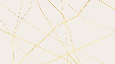 Beyaz arka planda altın sarısı Kintsugi çatlak deseni. Kırık mermere benzeyen altın çatlakların dokusu. Düğün kartları, posterler ve lüks tasarım şablonları için ideal. Vektör illüstrasyonu