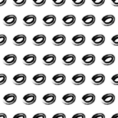 Kusursuz desenli, el çizimi, beyaz zemin üzerine çizilmiş karalama çemberleri. Soyut grunge dokusu. Vektör illüstrasyonu