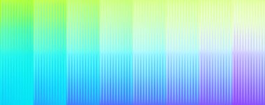 Yeşil ve mavi pirzola kaplı cam kaplama. Bükülmüş cam yüzeydeki değişken yansımalar. Ilık, parlak bir yüzeye sahip ışıl ışıl bir ışık. Vektör İllüstrasyonu