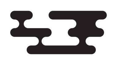 Geleneksel Asya tarzı bulut Japon ve Çin motiflerinden esinlenilmiştir. Baskı ve tasarım için basit siyah dekoratif element. Vektör illüstrasyonu