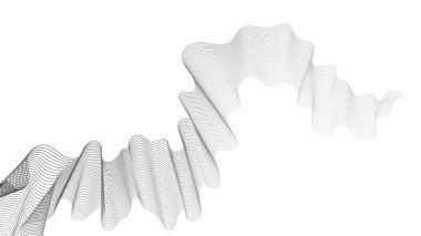 Beyaz zemin üzerinde gri dalga gradyan çizgileri olan soyut arkaplan. Modern teknoloji arka planı, dalga tasarımı. Vektör illüstrasyonu