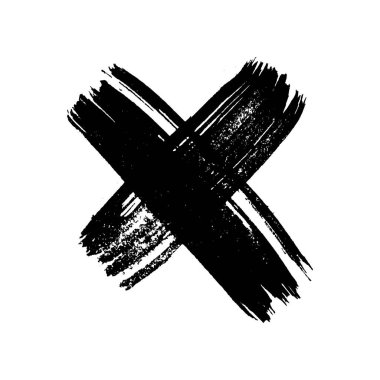 Hand drawn brush cross symbol. Black sketch cross symbol on white background. Vector illustration