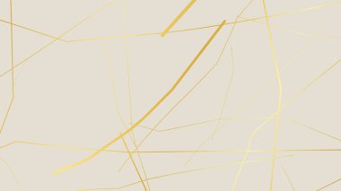 Beyaz arka planda altın sarısı Kintsugi çatlak deseni. Kırık mermere benzeyen altın çatlakların dokusu. Düğün kartları, posterler ve lüks tasarım şablonları için ideal. Vektör illüstrasyonu