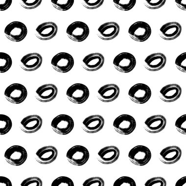 Kusursuz desenli, el çizimi, beyaz zemin üzerine çizilmiş karalama çemberleri. Soyut grunge dokusu. Vektör illüstrasyonu