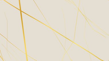 Beyaz arka planda altın sarısı Kintsugi çatlak deseni. Kırık mermere benzeyen altın çatlakların dokusu. Düğün kartları, posterler ve lüks tasarım şablonları için ideal. Vektör illüstrasyonu
