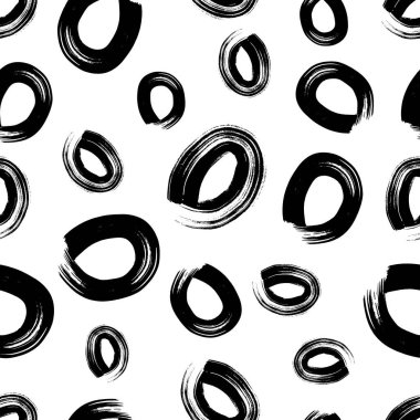 Kusursuz desenli, el çizimi, beyaz zemin üzerine çizilmiş karalama çemberleri. Soyut grunge dokusu. Vektör illüstrasyonu