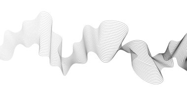 Beyaz zemin üzerinde gri dalga gradyan çizgileri olan soyut arkaplan. Modern teknoloji arka planı, dalga tasarımı. Vektör illüstrasyonu