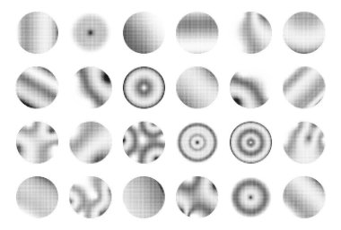 Büyük soyut yarım tonlu noktalı daireler. Radyal nokta gradyan desenleri. Siyah beyaz mizah anlayışı. Yuvarlak geometrik yarım ton çerçeve izole edildi. Vektör illüstrasyonu