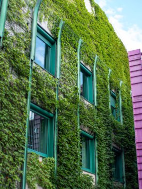 Polonya 'daki Varşova Üniversitesi Kütüphanesi' nin çatısında güzel bir bahçesi olan çevre dostu bir bina.