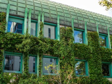 Polonya 'daki Varşova Üniversitesi Kütüphane Bahçesi' nin dış görünüşü güzel.