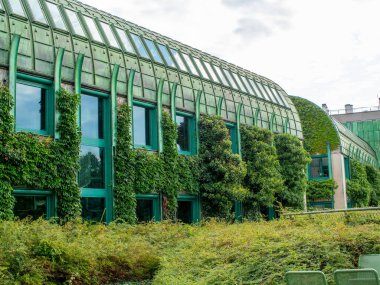 Polonya 'daki Varşova Üniversitesi Kütüphane Bahçesi' nin dış görünüşü güzel.