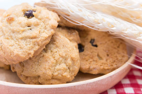 Havregryn cookies på vit bakgrund — Stockfoto