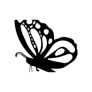 Kelebek, şirin, sembol, simge, siyah, görüntü, vektör, tasarım, sanat, izole edilmiş, çizgi film, siluet, set, güzellik, bahar