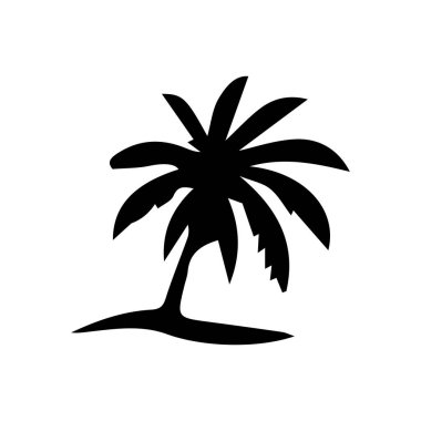 plaj, illüstrasyon, sembol, doğa, yaz, manzara, ağaç, vektör, tropik, tatil, ada, ikon, grafik, tatil, deniz, hindistan cevizi,