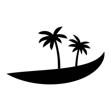 plaj, illüstrasyon, sembol, doğa, yaz, manzara, ağaç, vektör, tropik, tatil, ada, ikon, grafik, tatil, deniz, hindistan cevizi,