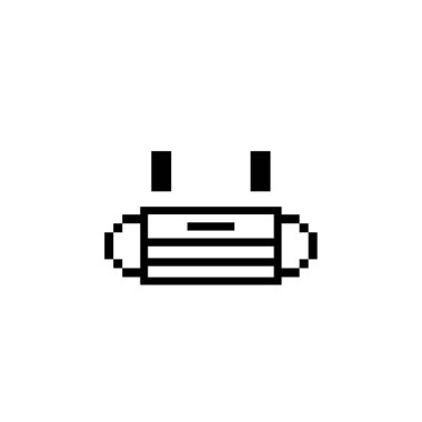 Simple Face Wear Illustration, Pixel Style, Logo Gram, Apps, Pictogram, Simge, Sembol veya Grafik Tasarım Elemanı için kullanılabilir. Vektör  