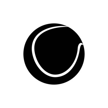 Logo, Piktogram, Uygulamalar, Simge, Sembol, İşaret, Spor Haberleri veya Grafik Tasarım Elementi için Tenis veya Padel Ball Silueti, Düz ve Siyah Beyaz Biçim kullanılabilir. Vektör İllüstrasyonu