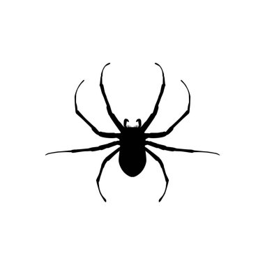 Örümcek Silueti Simge, Sembol, Logo, Etçil Omurgasızlar, İllüstrasyon, Uygulamalar, Pictogram veya Grafik Tasarım Elementi için kullanılabilir. Vektör İllüstrasyonu