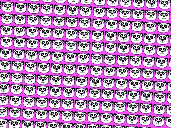 Pandas σε ροζ φόντο — Διανυσματικό Αρχείο