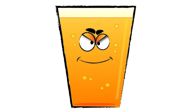 Verre animé avec orange — Image vectorielle