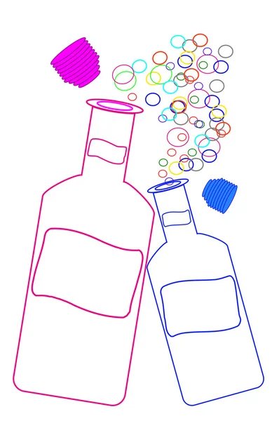 Білі пляшки з бульбашками — стоковий вектор