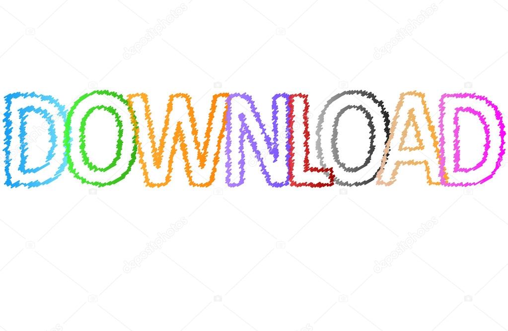  Vector colored with the word download