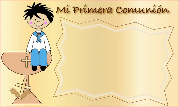 Kutsal kase içinde çocuk cemaat elbise