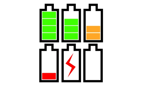 Energie. Pictogrammenset batterij — Stockvector