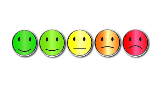 五个表情心情颜色 — 图库矢量图片