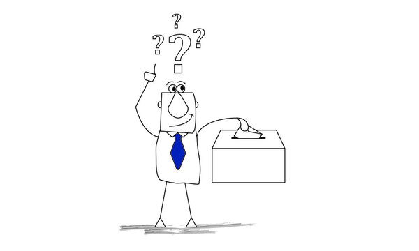 Vector cartoon voting in elections