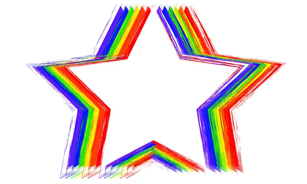 Vektör yıldız gökkuşağı ile
