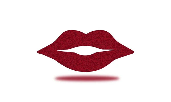 Lèvres rouges et blanches — Image vectorielle