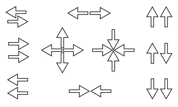 Icono de paquete plano para diseñadores. Conjunto de iconos. Imágenes flecha — Vector de stock