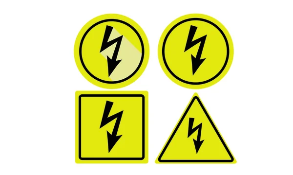 Serie di icone di avviso di tensione elettrica pericolosa — Vettoriale Stock