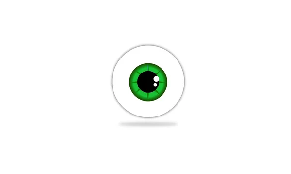 Character irritated eyeball green — Stock Vector