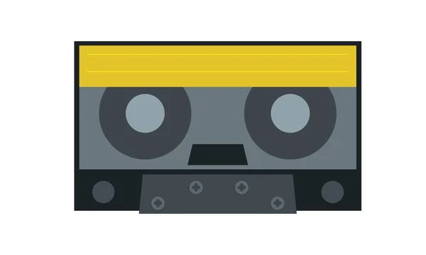 Dessin Une Vieille Icône Cassette Audio Pour Écouter Musique Vieille — Image vectorielle