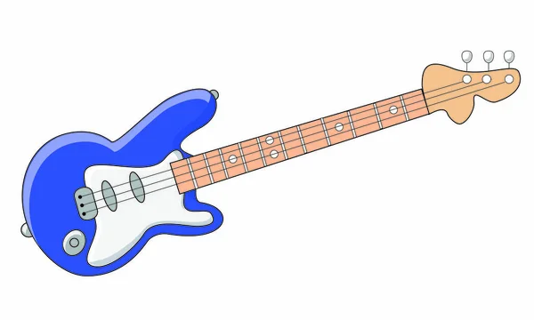Guitare Électrique Isolée Bleue — Image vectorielle