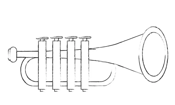 Illustratie Van Het Icoon Van Trompetmuziekinstrumenten — Stockvector