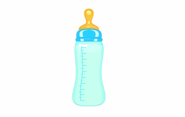 婴儿瓶 用于婴儿饮用液体的圆柱形容器 — 图库矢量图片#