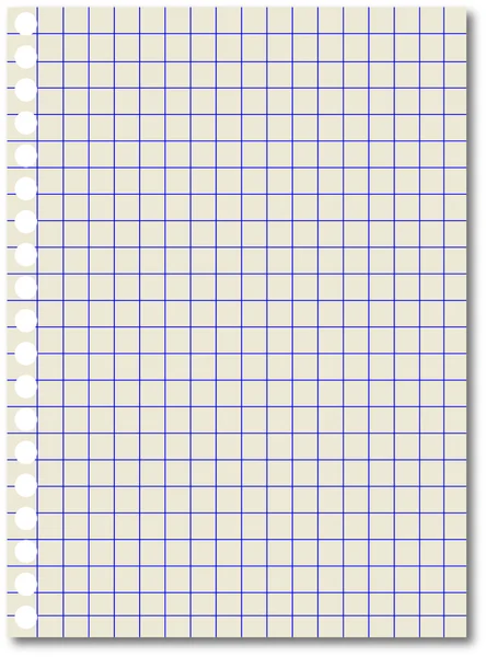 Hoja de papel cuadrícula. Pape de cuaderno — Archivo Imágenes Vectoriales