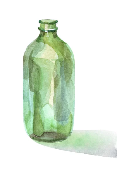 Watercolor Glass bottle — Stock Photo, Image