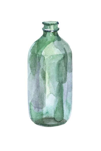 Watercolor Glass bottle — Stock Photo, Image