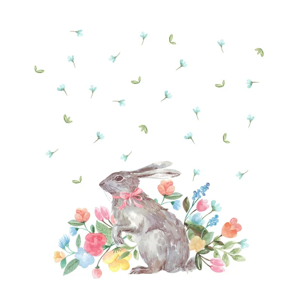 Decoratieve Easter bunny aquarel — Stockfoto