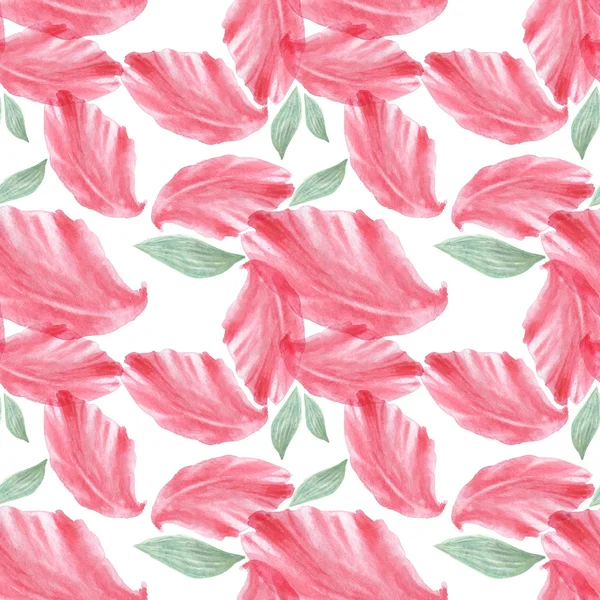 Watercolor Seamless pattern with flower petal — Stock Photo, Image
