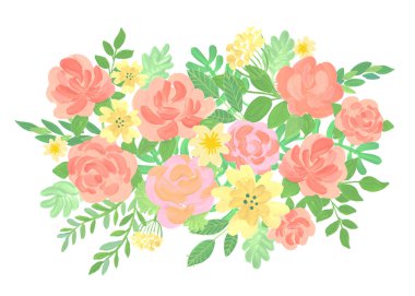 bir suluboya resmi retro tarzı çiçek panelinde