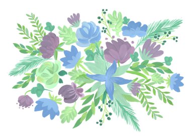 bir suluboya resmi retro tarzı çiçek panelinde