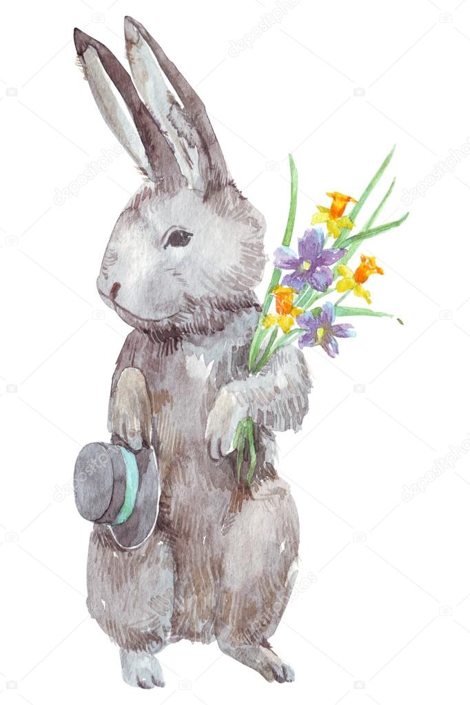 Decorative Easter Bunny Watercolor Stock Photo By C Soolima Gmail Com Decorative Easter Bunny Watercolor Stock Photo By C Soolima Gmail Com